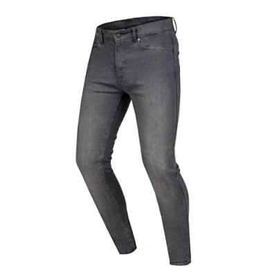 Abbildung von OZONE MOTO Striker Motorradjeans Herren Aramidfaser Futter Flying Bats Knieprotektoren Stufe 2 Taschen für Hüft und Steißbein Protektoren Slim Fit