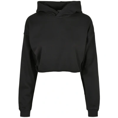 Abbildung von Urban Classics Ladies Oversized Cropped Hoody Kapuzenpullover, Damen, Größe: Small, Schwarz