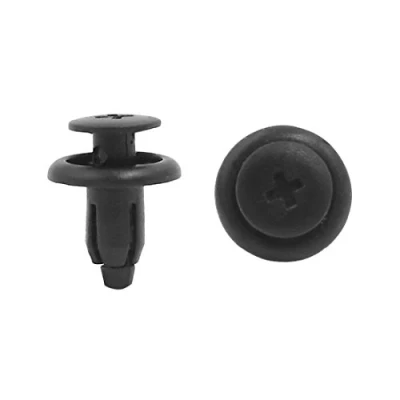 Abbildung von sourcing map 50stk Universal schwarz Kunststoff Spritzschutz Verschluss Niet Clips 6mm Auto de