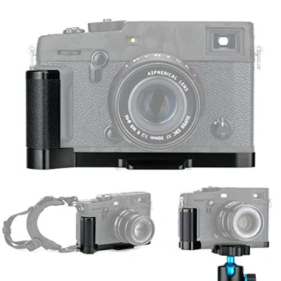 Abbildung von Handgriff Kameragriff für Fujifilm Fuji X Pro3 Pro2 Pro1 Arca Swiss schnellwechselplatte kompatibel mit Stativ Akku und Speicherkarte direkt wechseln ersetzt MHG XPRO3 XPRO2