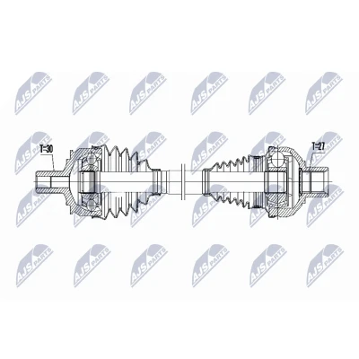 Abbildung von NTY NPW ME 067 Antriebswelle Vorderachse rechts 505 Automatikgetriebe MERCEDES BENZ: CLA Coupe, B Klasse, GLA