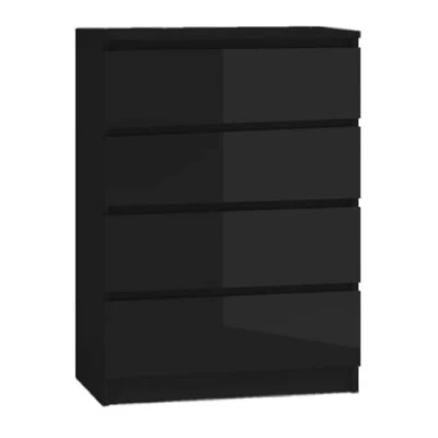 Abbildung von 3E 3xE living.com mit 4 Schubladen Kommode in Schwarz Hochglanz 70 x 101 39 cm (B/H/T)