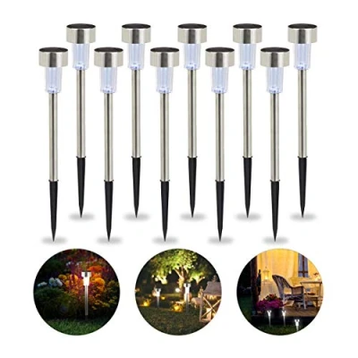 Abbildung von relaxdays Gartenleuchte LED Solarleuchte 10er Set, Weißes Licht