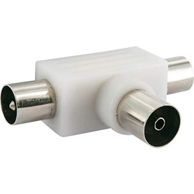 Abbildung von SCHWAIGER ASV25 532 Aufsteckverteiler 2 Fach TV für Kabel und Antennenanlagen/ 1x IEC Buchse &gt; 2X Stecker/weiß