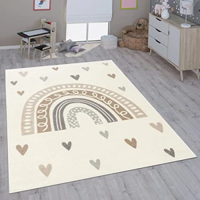 Abbildung von Paco Home Kinderteppich Teppich Kinderzimmer Mädchen Jungs Verschiedene Motive Und Größen, Grösse:200x280 cm, Farbe:Beige