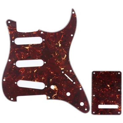 Abbildung von Musiclily SSS Strat Schlagbrett Pickguard und Tremoloabdeckung Back Plate Set für Fender American/Mexican Standard Stratocaster Modern Style E Gitarre,4 lagig Tortoise Shell