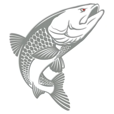 Abbildung von Finest Folia Fisch Aufkleber für Auto Motorrad Boot Schlauchboot Angelbox Sticker Autoaufkleber Angler Fische selbstklebend wetterfest wasserfest K174 (Mittelgrau, Motiv 06)