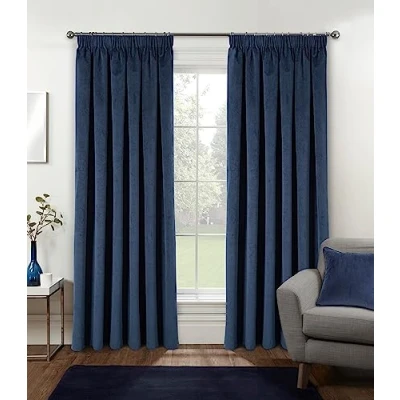 Abbildung von Enhanced Living Verdunklungsvorhänge aus Samt, 100% Thermo, mit Klebeband, 229 x 183 cm, superweich, energiesparend, geräuschreduzierend, für Wohnzimmer und Schlafzimmer, Marineblau