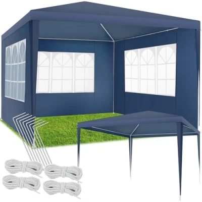 Abbildung von tectake Pavillon Baraban, mit 3 Seitenteilen, (Set inkl. Seitenteile), Fenster