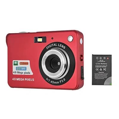 Abbildung von Andoer Digitalkamera Günstig mit 1 Stück wiederaufladbaren Batterien 1080P 48M HD 8X Digitalzoom Anti Shake 2,7 Zoll LCD Bildschirm Kompakte für Kinder Jugendliche Anfänger Urlaub