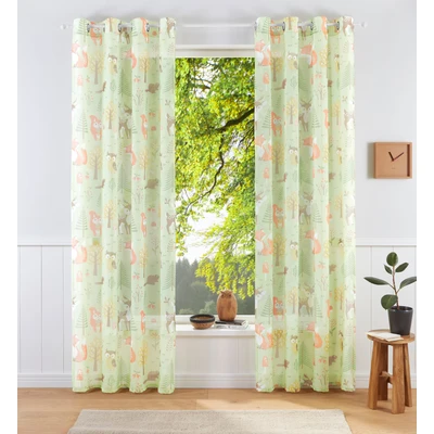 Abbildung von Lüttenhütt Gardine &quot;Waldtiere&quot;, (1 St.), bedruckte Kindergardine, halbtransparent, verschiedene Größen