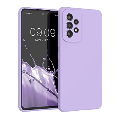 Abbildung von kwmobile Hülle kompatibel mit Samsung Galaxy A53 5G Silikon Handy Case Handyhülle weiche Oberfläche kabelloses Laden Lavendel
