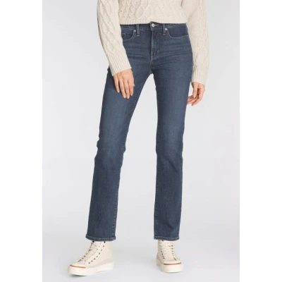 Abbildung von Levi&#039;s 314 Shaping Straight Jeans Slim Fit, Damen, Größe: 28x32, Lapis dark horse blue