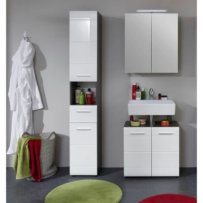 Abbildung von INOSIGN Badmöbel Set &quot;Sovana&quot;, (Set, 3 St.), mit LED Beleuchtung, Hochschrank und Waschbeckenunterschrank