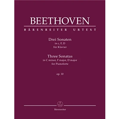 Abbildung von Drei Sonaten für Klavier c Moll, F Dur, D Dur op. 10. Spielpartitur, Sammelband, BÄRENREITER URTEXT