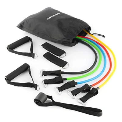 Abbildung von InnovaGoods Stretchband REGULIERBARE STRETCHBÄNDER MIT ACCESSOIRES UND ÜBUNGSLEITFADEN 5ER SET