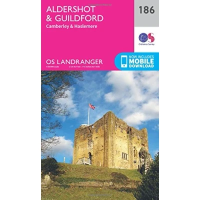 Abbildung von Aldershot &amp; Guildford, Camberley Haslemere (OS Landranger Map, Band 186)