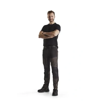 Abbildung von Blåkläder Arbeitshose unite Stretch schwarz grün, Größe 3XL,