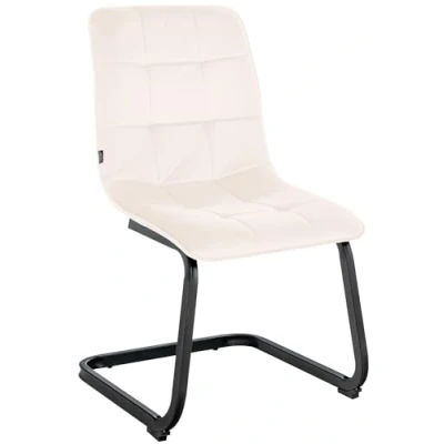 Abbildung von CLP Esszimmerstuhl Vermont I Mit Samt Bezug Gepolsterter Freischwinger Stuhl, Farbe:Creme