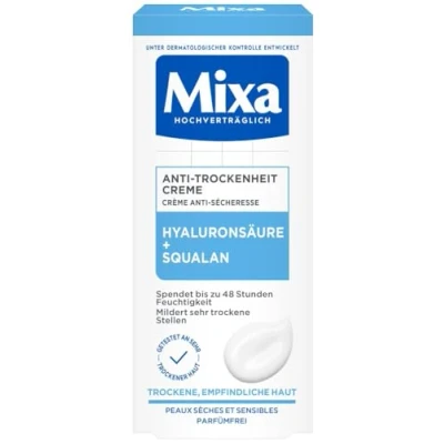 Abbildung von Mixa Anti Trockenheit Creme mit Hyaluronsäure und Squalan für trockene, empfindliche Haut, 50 ml