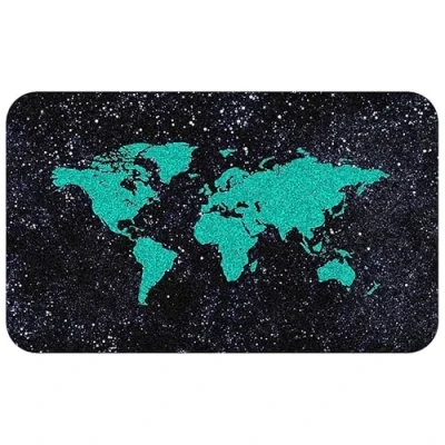 Abbildung von Silent Monsters Mauspad 240 x 200 mm Stoff Mousepad Grüne Weltkarte rutschfest für Gaming Büro Office Homeoffice 24 20 cm Mouse Pad Mat Mausunterlage klein alle Maus Arten