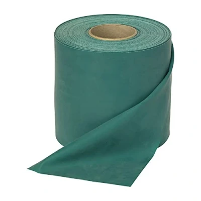 Abbildung von Rolyan Resistive Exercise Band, heftiger Widerstand, Widerstand Band für Fitness und Workouts, Improve Kraft Mobilität, Ausrüstung Physiotherapie, Haus, Grün, 46 m