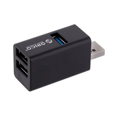 Abbildung von Orico Mini hub USB 3.1 Gen1 Klein ohne Kabel 2* 2.0 Anschlüsse, 1* 5 Gbit für Laptop, TV Tastatur, Computermaus Bluetooth Adapter schwarz