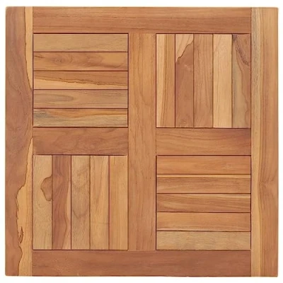 Abbildung von vidaXL Teak Massiv Tischplatte Massivholzplatte Holzplatte Ersatztischplatte Holz Platte für Esstisch Esszimmertisch Küchentisch 60x60x2,5cm