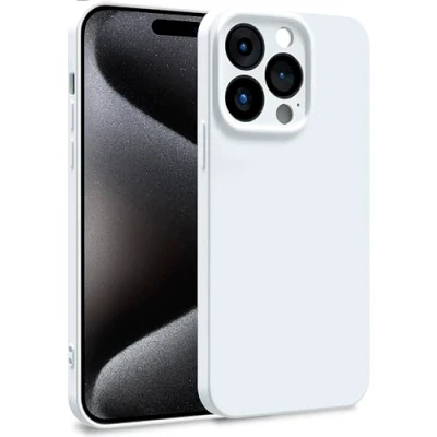 Abbildung von MyGadget Silikon Hülle kompatibel mit Apple iPhone 15 Pro Zweilagige Handyhülle Kameraschutz Cover Innenfutter &amp; außen Weiß
