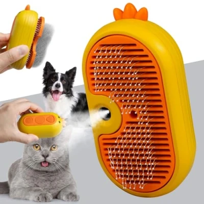 Abbildung von TOHDHC Katze Dampfbürste, Spray Bürste mit Release Button, Selbstreinigende Dampf Haustier für Katzen Shedding, Grooming zum Entfernen von Knoten,Loses Haar