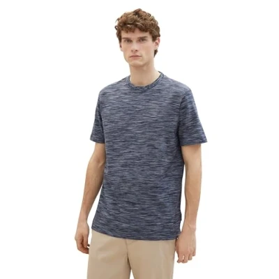 Abbildung von TOM Tailor IN Melange Optik Tshirt basic, Herren, Größe: XL, Foggy blue spacedye pique