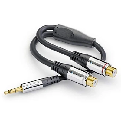 Abbildung von sonero sonero® Premium Audio Adapter, 0,20m, 3,5mm Klinke Stecker auf 2x Kabel