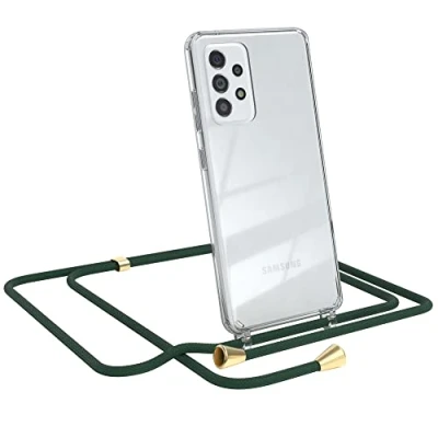 Abbildung von EAZY CASE Handykette kompatibel mit Samsung Galaxy A52 / (5G) A52s Handyhülle Umhängeband, Handykordel Schutzhülle, Silikonhülle, Hülle Band, Stylische Kette, Grün