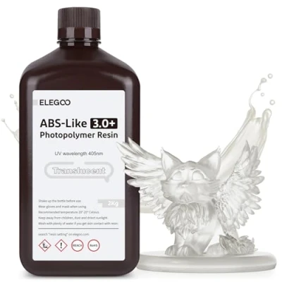 Abbildung von ELEGOO ABS Like Resin 3.0 Plus, 3D Drucker 405nm Rapid UV härtendes Photopolymer Harz, Hohe Präzision für LCD Transluzent 2kg