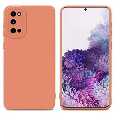 Abbildung von Cadorabo Hülle kompatibel mit Samsung Galaxy S20 Schutzhülle TPU Silikon Case Liquid Design Kameraschutz Slim Kratzfest Weiche Gummi Rundumschutz für in Orange
