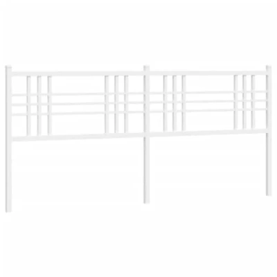 Abbildung von vidaXL Kopfteil, Bettkopfteil mit Metallbeine, Betthaupt für Bett Metallbett Doppelbett, Bettrückwand Bettzubehör Schlafzimmer, Weiß 180cm Metall