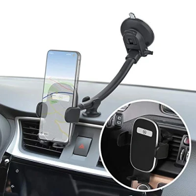 Abbildung von Wicked Chili Universal Handyhalterung Extra lang Scheibe Lüftung 2in1 Smartphone Halterung, (1er Set, 4 tlg., lang, Vibrationsfrei, Auto Handyhalterung)