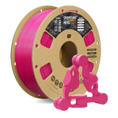 Abbildung von OVERTURE PETG Filament Aufgerüstet 1,75 mm, 1kg (2,2 lbs) Spule, 3D Druck Filament, Maßgenauigkeit +/ 0.02 mm (Magenta)