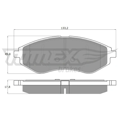 Abbildung von TOMEX brakes TX 14 22 Bremsbelagsatz Vorderachse CHEVROLET: Aveo / Kalos Schrägheck, Limousine