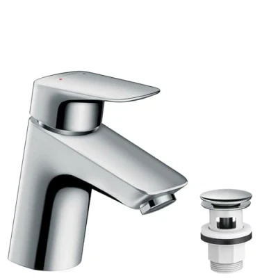 Abbildung von hansgrohe Waschtischarmatur &quot;Logis&quot;, 7cm, für Niederdruck mit Push Open Ablaufgarnitur