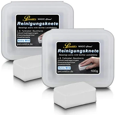 Abbildung von 2x Petzoldts weiße Profi Reinigungsknete Magic Clean, extra mild bei der Lackreinigung