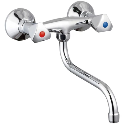 Abbildung von Schütte Spültischarmatur &quot;CESTI&quot;, schwenkbarer Wasserhahn für Wandmontage, in Chrom