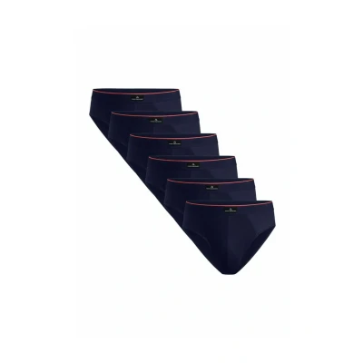 Abbildung von DANISH ENDURANCE 6er Pack Herren Slips, Klassischer Slip aus Baumwolle, Weiche Unterwäsche, 6xNavy/Rot, XL