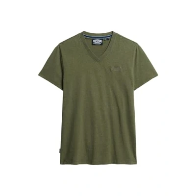 Abbildung von Superdry Vintage LOGO Vneck Tshirt basic, Herren, Größe: Large, Thrift olive marl