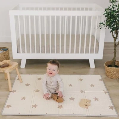 Abbildung von Bubba Bear Babymatte Kindermatte Baby Spielmatte 200x150x1cm, Wendefähige und ungiftige Dicke Faltbare wasserdichte Schaumstoff Kinderteppich, Krabbelmatte Spiel Teppich Bodenmatte Kinder Matte