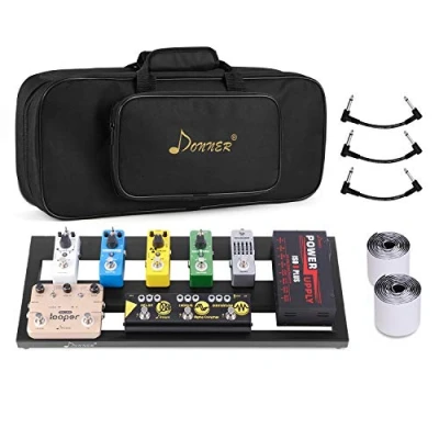 Abbildung von Donner DB 2 Portable Aluminum Guitar Effects Pedals Board and Waterproof Bag Set