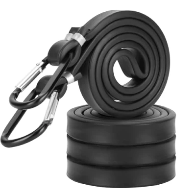 Abbildung von Belle Vous 4X schwarzes Spanngummi mit Haken Gepäckbinder Elastischer Schnellspanner Befestigt Gepäck, Zelte oder Fahrräder Expander Gepäckspanner