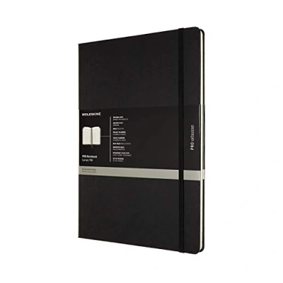 Abbildung von Moleskine Pro Notebook, Perfektes Notizbuch für die Arbeit Hardcover mit Elastischem Verschluss A4 Format, 21 x 29,7 cm Farbe Schwarz, 192 Seiten