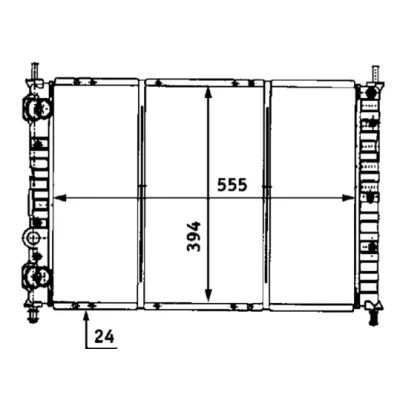 Abbildung von MAHLE ORIGINAL CR 525 000S Kühler, Motorkühlung für Fahrzeuge ohne Klimaanlage 555 394 24 Kühlrippen mechanisch gefügt FIAT: Brava Schrägheck