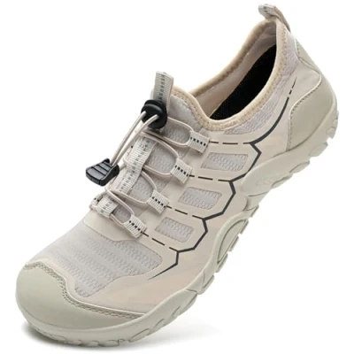 Abbildung von IceUnicorn Strandschuhe Badeschuhe Damen Herren Schwimmschuhe Aquaschuhe Sommer Schnell Trocknend Surfschuhe(Gewinner Beige,38EU)